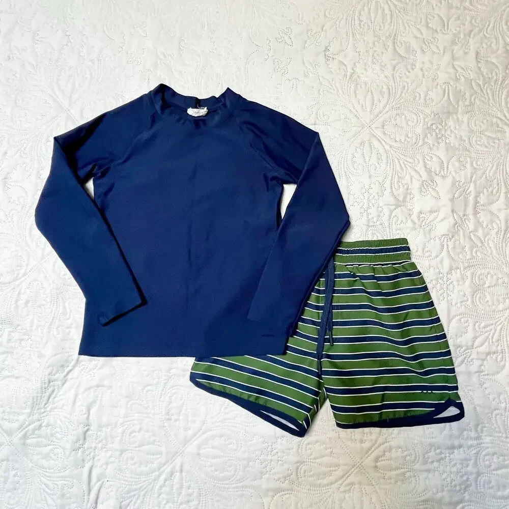Minnow Boardies and Rash Guard Swim Set Size 7/8
